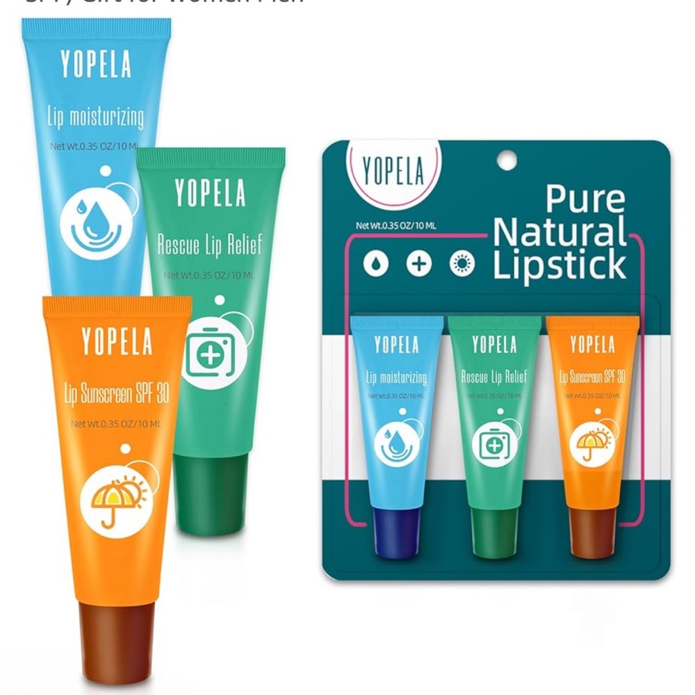 Yopela Lip Sunscreen Moisturizing and Repair Package Lip Care Set- SPF 30 3 Pc